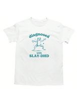 Diagnosed With Slay-DHD Funny Creative ADHD Shirt Frog T Shirt unisex Wounisex Casual Summer Daily Life Round Neck Cotton Short Sleeve S