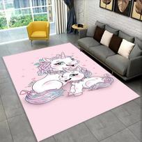3D Cartoon Unicorn Animal Area Rug,Carpet Rug for Living Room Children's Bedroom Sofa Doormat Decor,Kids Play Non-slip Floor Mat 40x60cm 16x24 inch
