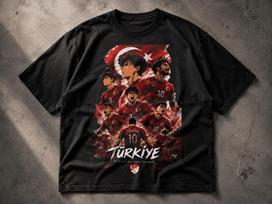 Turkijos Futbolo Žaidėjų Marškinėliai | Turkijos Futbolo Komandos Plakato Dizainas | Pasaulio taurė 2026 | Milli takim Türkiyem | Vintage marškinėliai 2XL