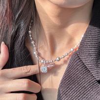 Manta Rose Pearl & Diamond Clavicle Necklace - Light Luxury High-End Women's Choker/Chain