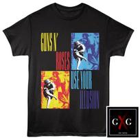 GUNS N ROSES cd cvrs USE YOUR ILLUSION I & II Official SHIRT LRG New appetite S