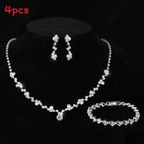 Bridal Jewelry Set With Alloy Water Drill Crystal Pendant For Wedding Bride Gift Style 1