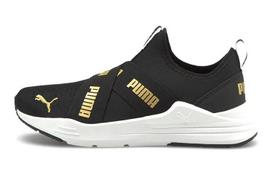 Puma Wired Run Slip-On Big Kid 'Black Team Gold' 36