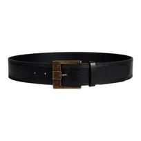 Solid Color Metal Buckle Wide Belt Pin Buckle PU Leather Waistbands Retro Wide Waist Belt  Jeans S Black