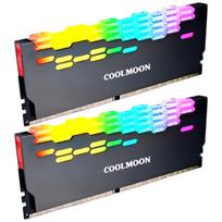 [Small Lab] COOLMOON Memory Heatsink LED ARGB 5V 3pin RAM Cooling Diamond Cut 2-Pack (Black)