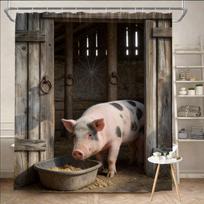 Farmhouse Cow Shower Curtain 180x180cm – Black & White Cows, Machine Washable, 12 Hooks Bath decorative shower curtain (as the picture,90X180cm(35x70in))