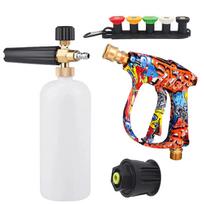 2150PSI High Pressure Washer Gun with Graffiti Design, Quick Adapter for Bosch & Nilfisk, 1L Foam Cannon, 1/4  Nozzle Set