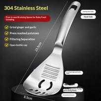 Cooking Kitchen Pasta Spoon MultiFunction with Garlic Ginger Grinder Slotted Design Ideal for Serving Stirring and Draining