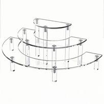Clear Acrylic Display Risers for Cupcakes 3 Tier Semicircle Dessert Stand Perfect for Home Party Wedding Decor