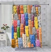 Carton Animal Bathing Curtain  Bathroom Shower Curtain Waterproof With 12 Hooks Home Deco Free Ship (Red,180x180cm curtain)