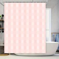 Pink Checkered Shower Curtain Waterproof Bath Rug Decorative Liner for Bathtub Home Bathroom Decoration Pink White 180 x 245cm ( (as the picture,90x180cm)