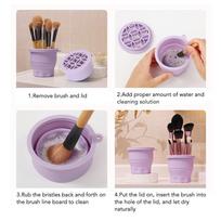 Silicone Scrubber Cosmetic Brush Cleaner Cup Silicone Scrubber Pad  Portable salon use