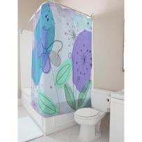 Watercolor Floral Print Shower Curtain for Bathroom Decor (as the picture,90X180cm)