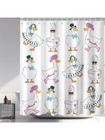 Cute Duck Shower Curtain, Silly Goose Funny Shower Curtain for Silly Goose Decor Waterproof Fabric Washable Farmhouse Bathroom (as the picture,90x180CM)