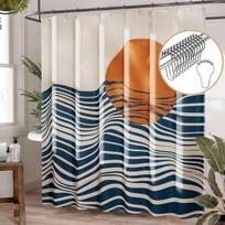 Shower Curtain Blue,Washable Cloth Funny Fish in Shark's Clothing Kids Shower Curtain Sets Curtain Hooks, Cute Waterproof Show (as the picture,90x180cm)