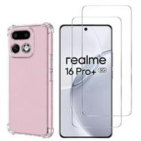 Shockproof Case for Realme 16 Pro Plus 5G and 2 Tempered Glass Screen Protector Film Phonillico®