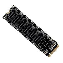 Xiwai NGFF NVMe M-Key PCI Express to SATA 3.0 6-Port 6Gbps Adapter Converter Hard Drive Expansion Card 2280
