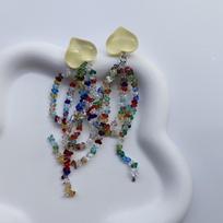 Pastoral Fairy Tassel Flower Earrings: Exaggerated Handmade Floral Studs for Women 2# spalva