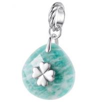 Charms Do Pandora Zawieszka Charms Naturalny Amazonit Koniczynka Srebro 925 Charmsy Trusky