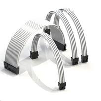 LINKUP - AVA 50cm Power Supply Dedicated Sleeved Custom PSU Cable Extension Set  GPU Power  24-pin 8-pin 6-pin Set  500mm White -