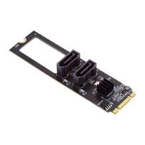 Cablecc PCI Express NGFF Key B+M - SATA 3.0 6Gbps Dual Port Vertical Adapter Converter Hard Drive Expansion Card JMB582 2280