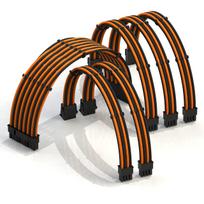 LINKUP - AVA 50cm PSU Cable Extension with Sleeve, Custom Mod PC Power Supply, Braided with Comb, Compatible with RTX3090, 6-Pack  1x 24P  2x 8P