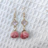 Fairy Style Natural Dried Rose Flower Earrings 5# spalva