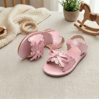 Children's Soft Leather Velcro Princess Sandals for Infants and Toddlers - Comfortable Open-Toe Beach Shoes 29