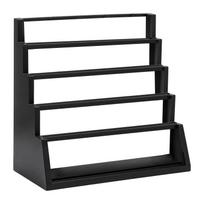 Five Tier Wooden Trading Card Display Stand Multi Layer Solid Wood Card Holder Stair Step Organizer for Desk Shelf Office Home One Size