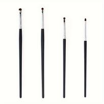 4pcs Eye Makeup Brushes Set with Horsehair Bristles for Eye Contouring - Perfect For Applying Eyeshadow, Eyeliner, And Eyebrow