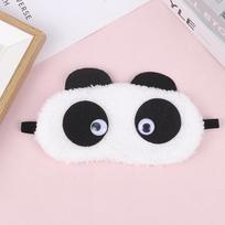 H-Fashion Cute Design Plush Panda Face Eye Travel Sleeping Soft Eye Mask Blindfold Shade Eyeshade Portable Sleeping Eye Cover