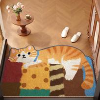 Cartoon Door And Floor Shoe Changing Area Wear-Resistant And Cutting Pvc Silk Ring Foot Pad Door Dust Removal Dirt-Resistant Non-Slip Pad 40*60cm