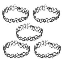 5X Vintage Tattoo Black Elastic Stretch Anklet Ankle Bracelet Retro Henna NONE