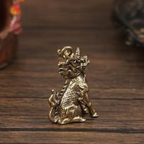 Qilin Luck gyvūnas Fengšui vintažinė statula figūrėlė Turtas žalvario dekoras Gerovė kinų stiliaus ornamentas