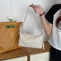 Y2K Sling Bag Fashion Armpit Bag Simple Retro Shoulder Bag  Girls smėlis