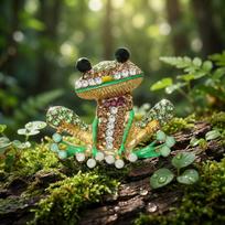 Stylish Rhinestone Frog Brooches for Women Unisex Enamel Animal Pins Friend Event Party New Gifts Jewelry Decoration Accessories