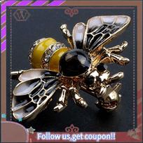 (New)-2X Fashionable Bumble Bee Crystal Brooch Pin Costume Badge Party Jewelry Gift Fashion Bee
