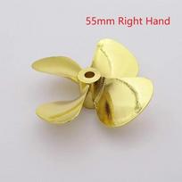 RC Boat Model Metal Propeller 4-Blades 4mm Shaft Right Left Hand 55mm 60mm For RC Boat Fishing Bait Tug Marine Cruise ROV D55mm Right Hand