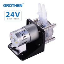 DC 24V Peristaltic Pump with Silicone Tubing High Flow Water Liquid Pump Dosing Vacuum Pump Self-Priming 12V