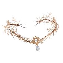 Vintage Flower Fairy Flower Leaf Crown Garland Boho Elven Princess Tiara Leaf Elf Headpiece for Cosplay Photoshoot Wedding