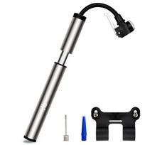 WEST BIKING Bicycle Air Pump Mini Hand Pump Tire Inflator Bike Pump Aluminum Alloy AV/FV Valve MTB Road Cycling for Ball 120psi 120PSI Silver Pump