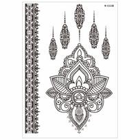 Black Mehndi Stickers Henna Tattoo Stickers Lace Fake Tattoo Legs Arm Black Henna Tattoo Decals India Flower Waterproof