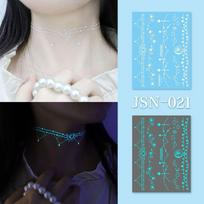 Blue Glow Henna Tattoo Sticker Glow in the Dark Waterproof Luminous Temporary Tattoos Sweatproof Lasting Fake Lace Tattoos
