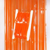 Vibrant Halloween Macaron Orange And Black Rain Curtain For Spooky Event Decorations 1m Orange