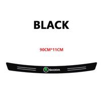 Carbon Fiber Car Emblem Door Sill Protector Sticker Rear Trunk Film For Skoda Kodiaq Octavia Enyaq Kamiq Scala Rapid Superb MK2