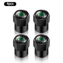New 4Pcs Car Goods Dustproof Cap Car Tire Valve Stem Caps Bolt-In For Skoda Fabia Octavia Karoq Kodiaq Kamiq Superb Rapid Citigo
