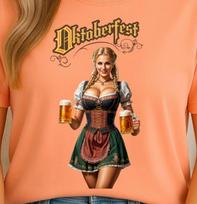 Oktoberfest Beer Maid T-shirt | German Bavarian Festival Tee, Barmaid Shirt S