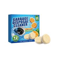 Garbage Disposal Cleaner Tablets 12 Pack Fresh Citrus Scent Dishwasher Safe Biodegradable Cleaning Tablets for Kitchen Sink Drain Maintenance One Size
