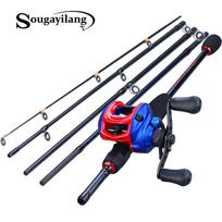 Sougayilang meškerės ritės kombinuotas rinkinys 1,8–2,4 m 5 sekcijų užmetimo meškerė 13+1BB užmetimo ritė 1.8M&Right hand
