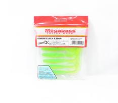 Megabass Soft Lure Kemuri Curly 3.5 Inches Lime Chart Gold F (0408)